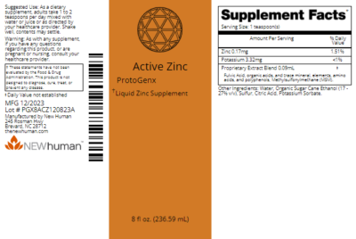 Active Zinc 8oz label