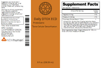 Daily DTOX ECD 8oz label