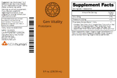 Gen Vitality 8oz label