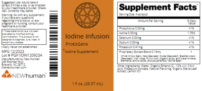 Iodine Infusion 1oz label