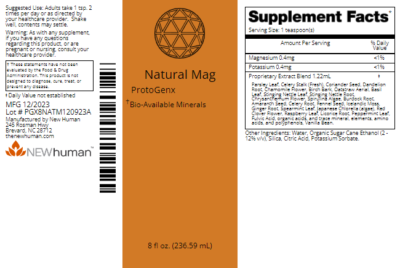 Natural Mag 8oz label