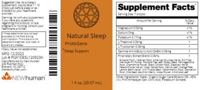 Natural Sleep 1oz label