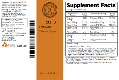 Total B 8oz label