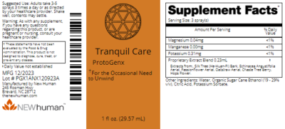 Tranquil Care 1oz label