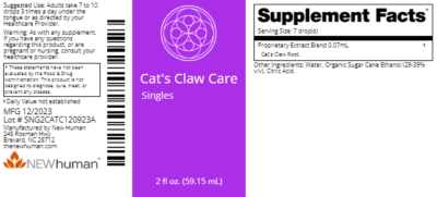 Cat’s Claw Care 2oz label