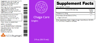 Chaga Care 2oz label