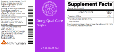 Dong Quai Care 2oz label