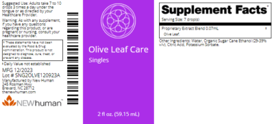 Olive Leaf Care 2oz label