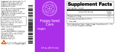 Poppy Seed Care 2oz label