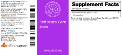 Red Maca Care 2oz label