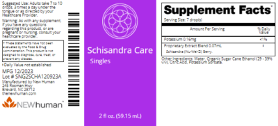 Schisandra Care 2oz label