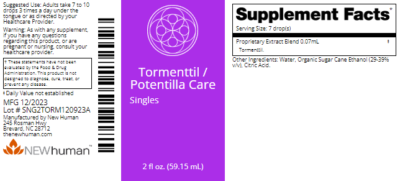 Tormenttil / Potentilla Care 2oz label